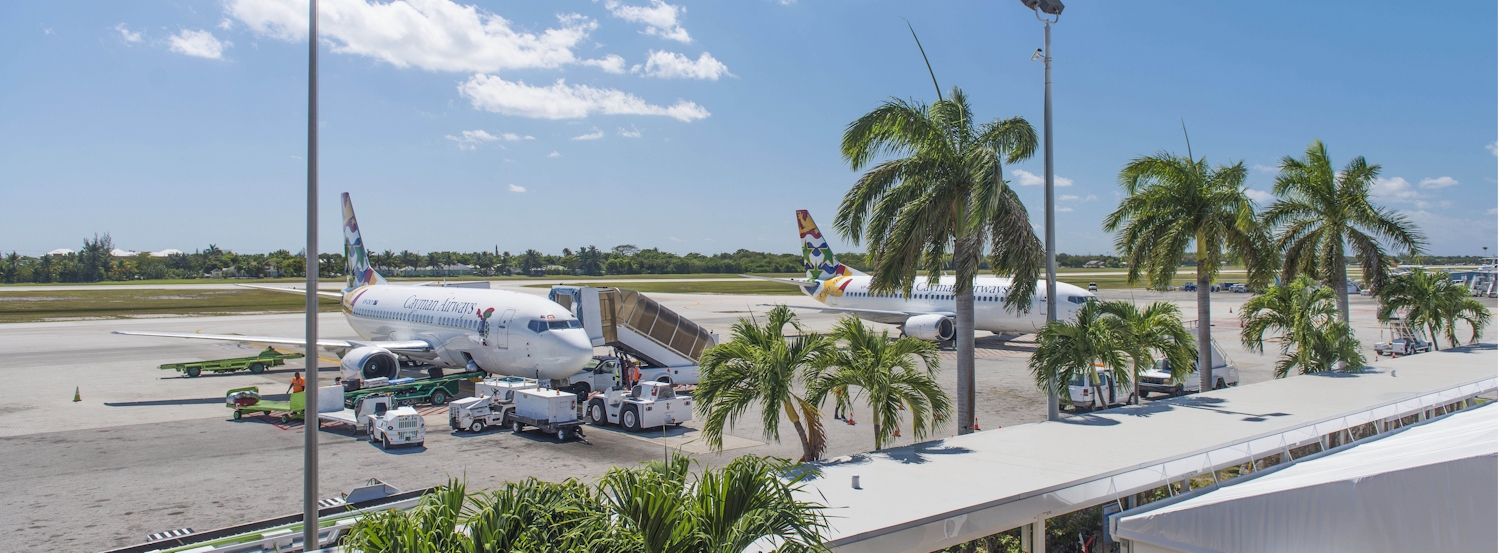 Cayman Airways planes at Owen Roberts Airport