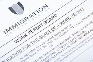 Work permit application form for the Cayman Islands
