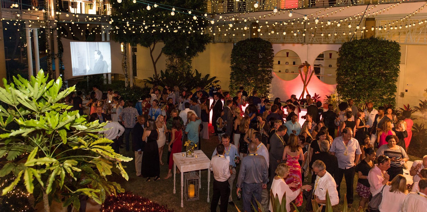 Evening corporate event in Camana Bay