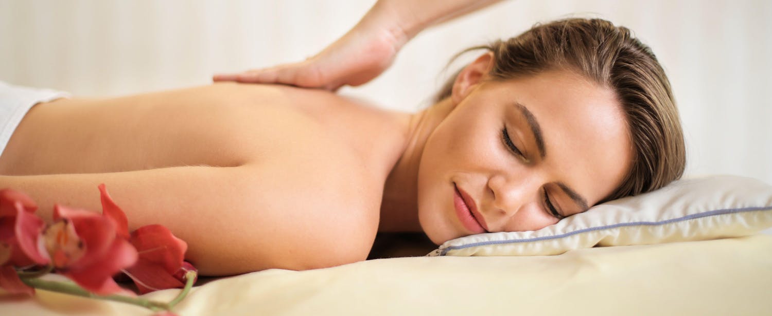 Woman relaxing getting a massage